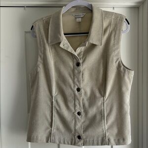 Christopher & Banks Tan Button-Down Shirt/Vest